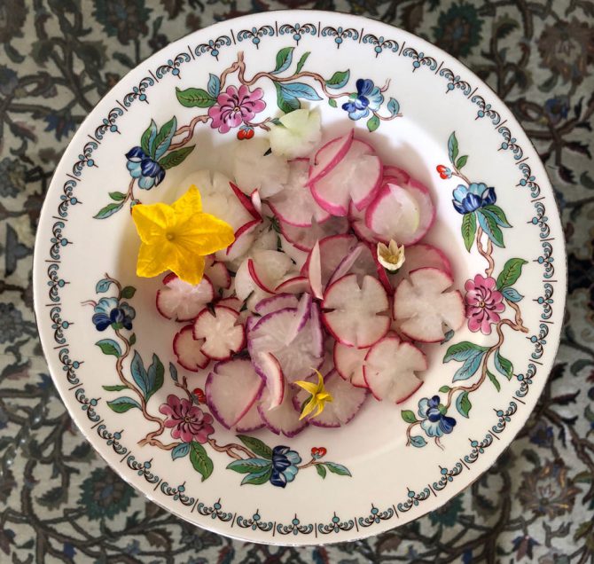 radishes food styled for Persian food blog